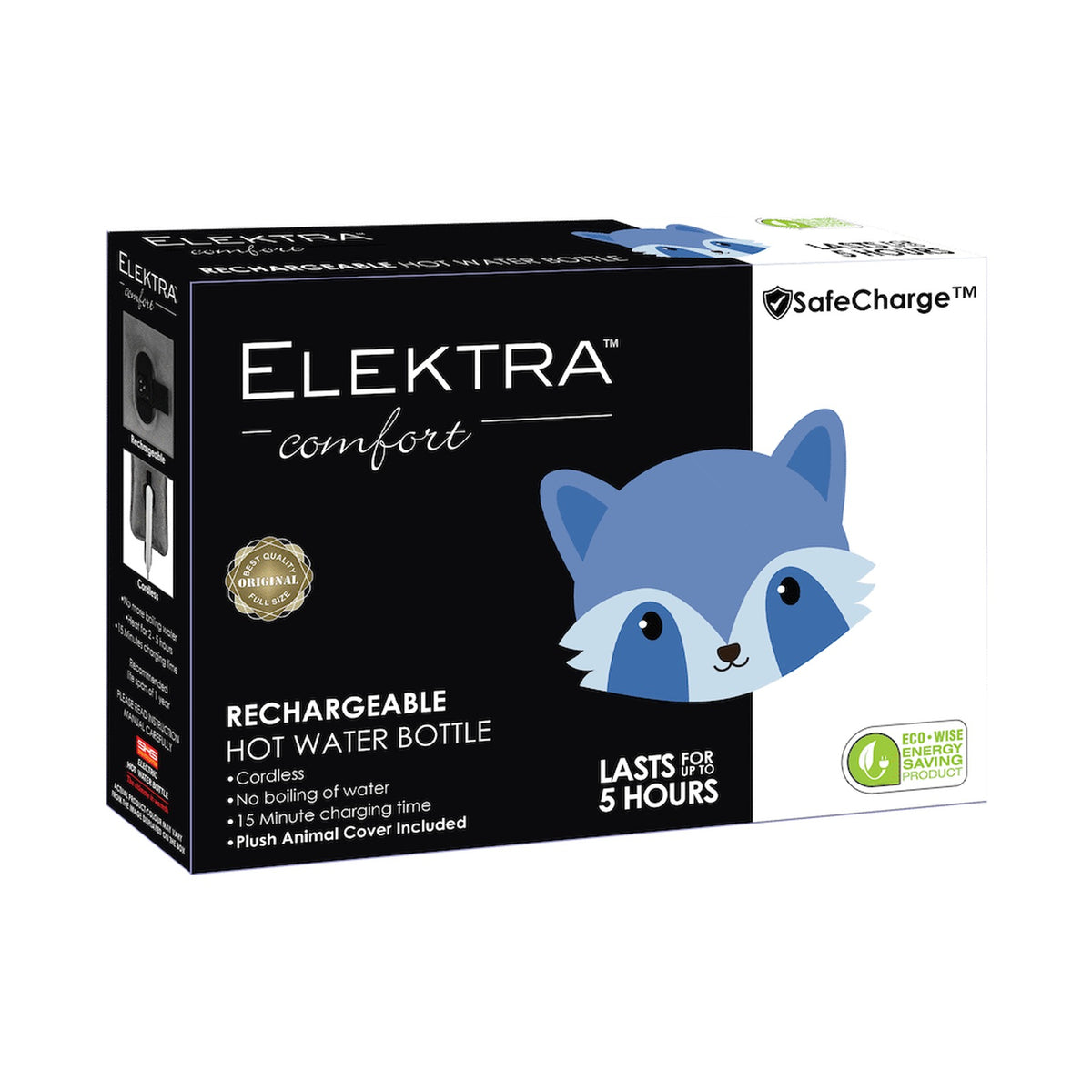 Elektra Hot Water Bottle - Blue Raccoon