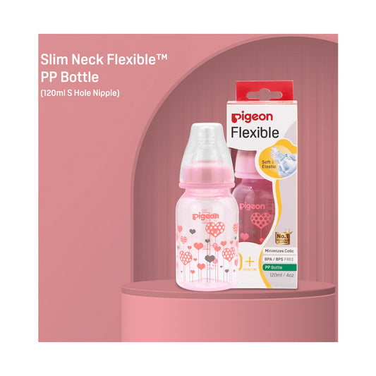 Pigeon Flexible Bottle STD Neck - Pink - 120ml