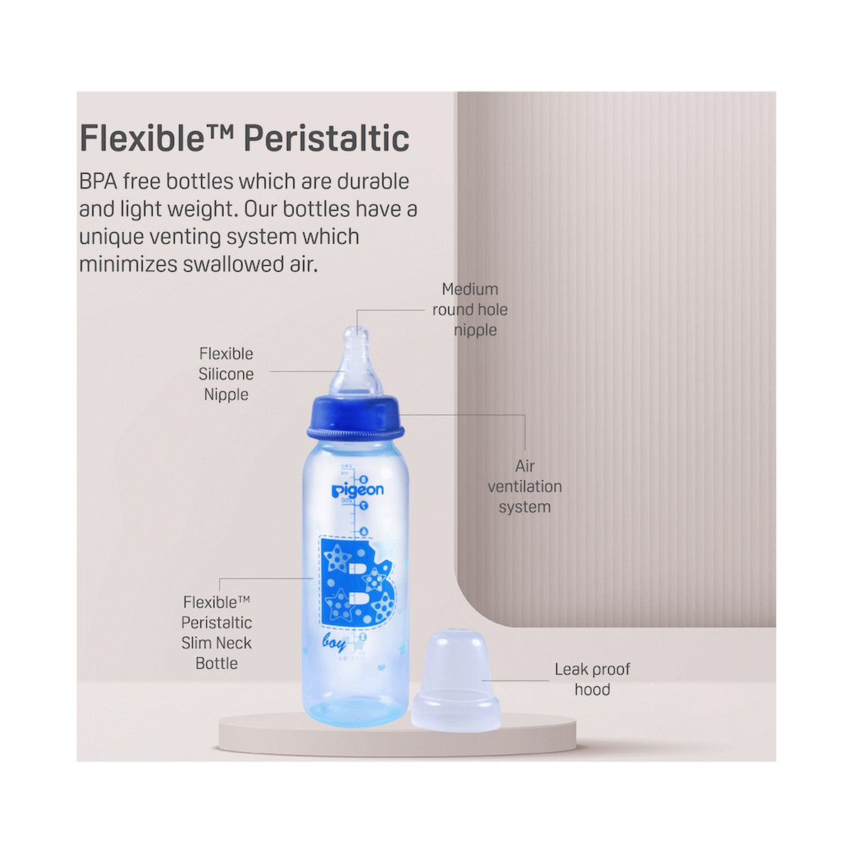 Pigeon Flexible Bottle Standard Neck - Blue 240ml