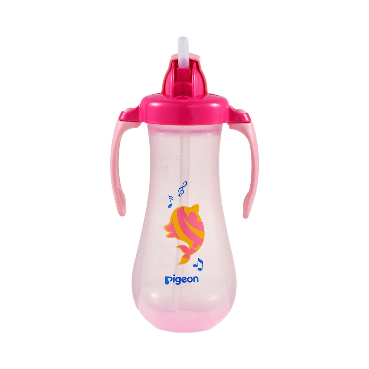 Pigeon Tall Straw Bottle - Pink
