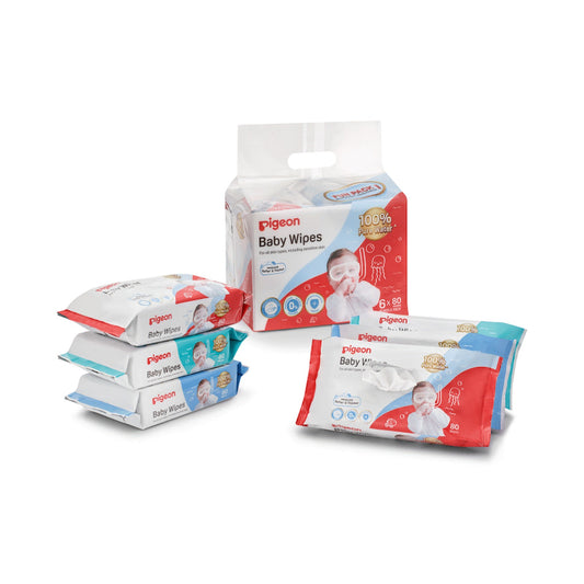 Pigeon - BABY WIPES 80'S 100% WATER 6-in-1 REFILL PACK