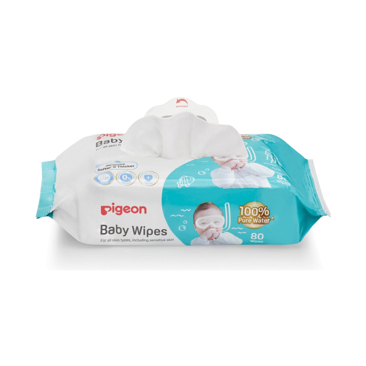 Pigeon - Baby Wipes 80s 100% Water Refill Pack