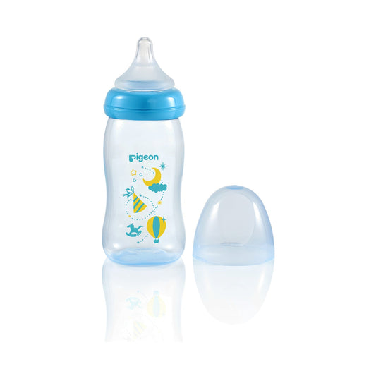Pigeon Peristaltic Plus PP Bottle 240ml (M Hole) - Blue