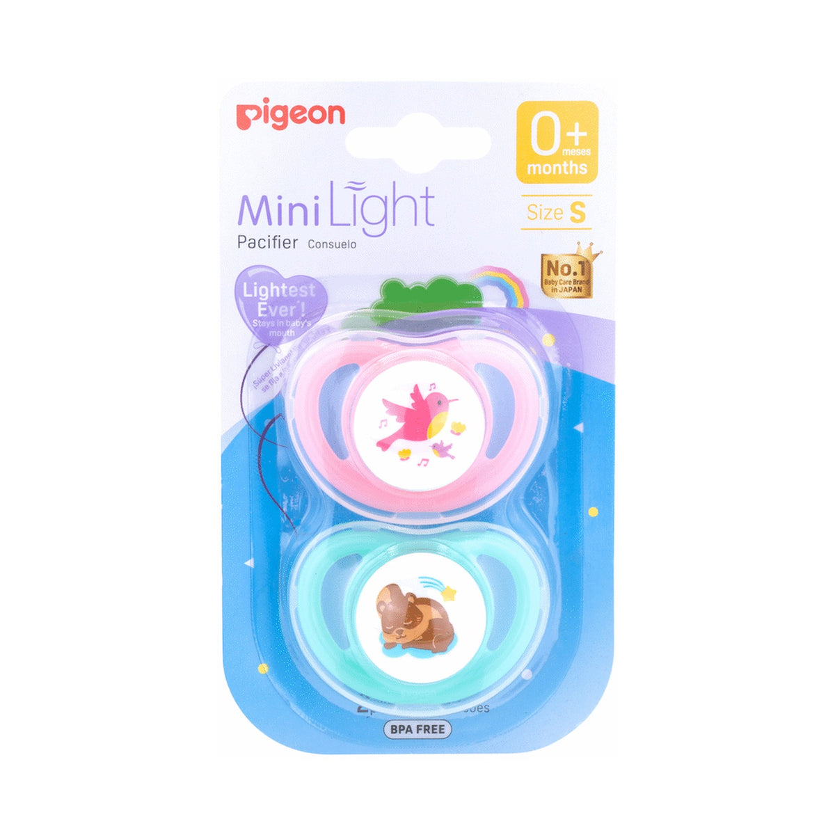 Pigeon - Minilight Pacifier (2 Pc) S Bird & Squirrel