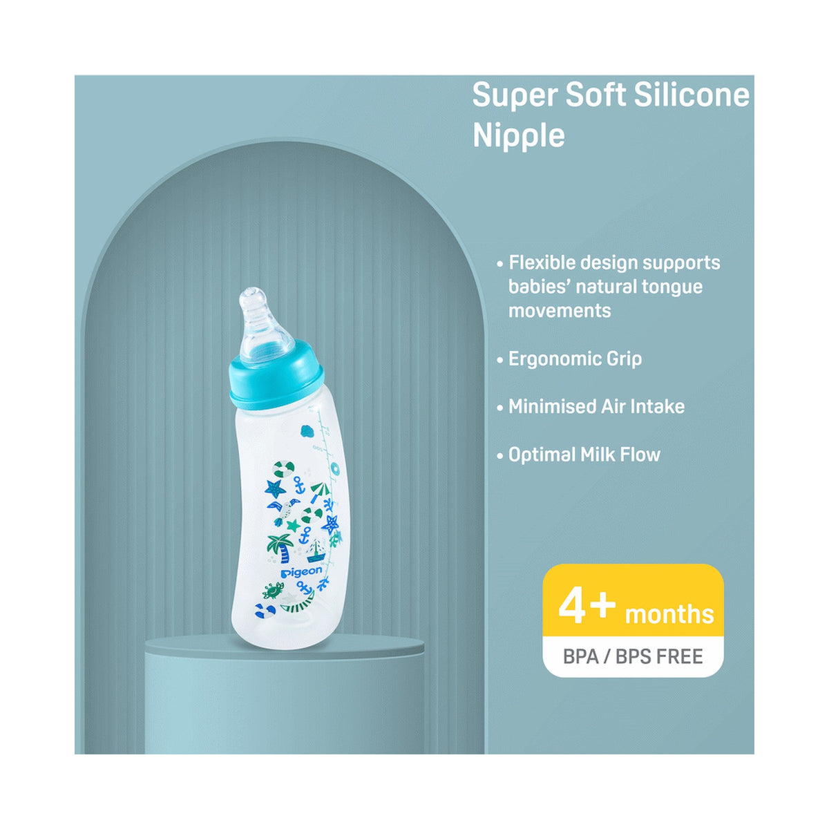 Pigeon Flexible Curve Bottle 250ml - Beach