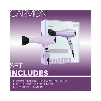 Carmen Colours 2200w AC Hair Dryer