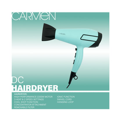 Carmen Colours 2200w DC Hairdryer