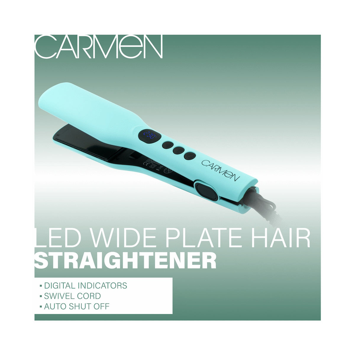 Carmen Colours LED Wide Plate Hair Straightener