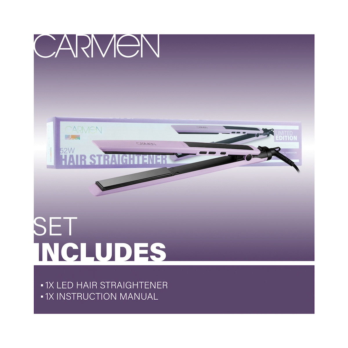 Carmen Colours LED Hair Straightener