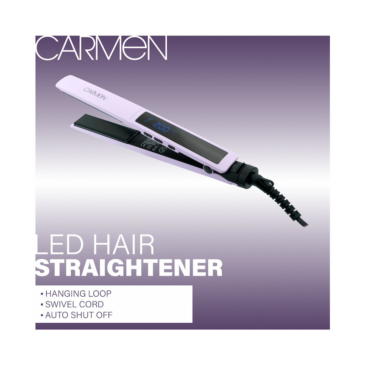 Carmen Colours LED Hair Straightener