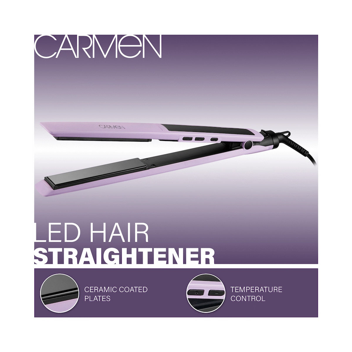 Carmen Colours LED Hair Straightener