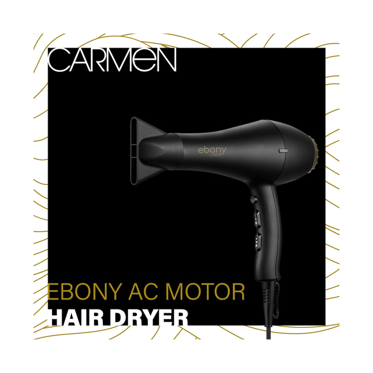 Carmen Ebony AC Motor Hair Dryer