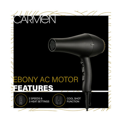 Carmen Ebony AC Motor Hair Dryer
