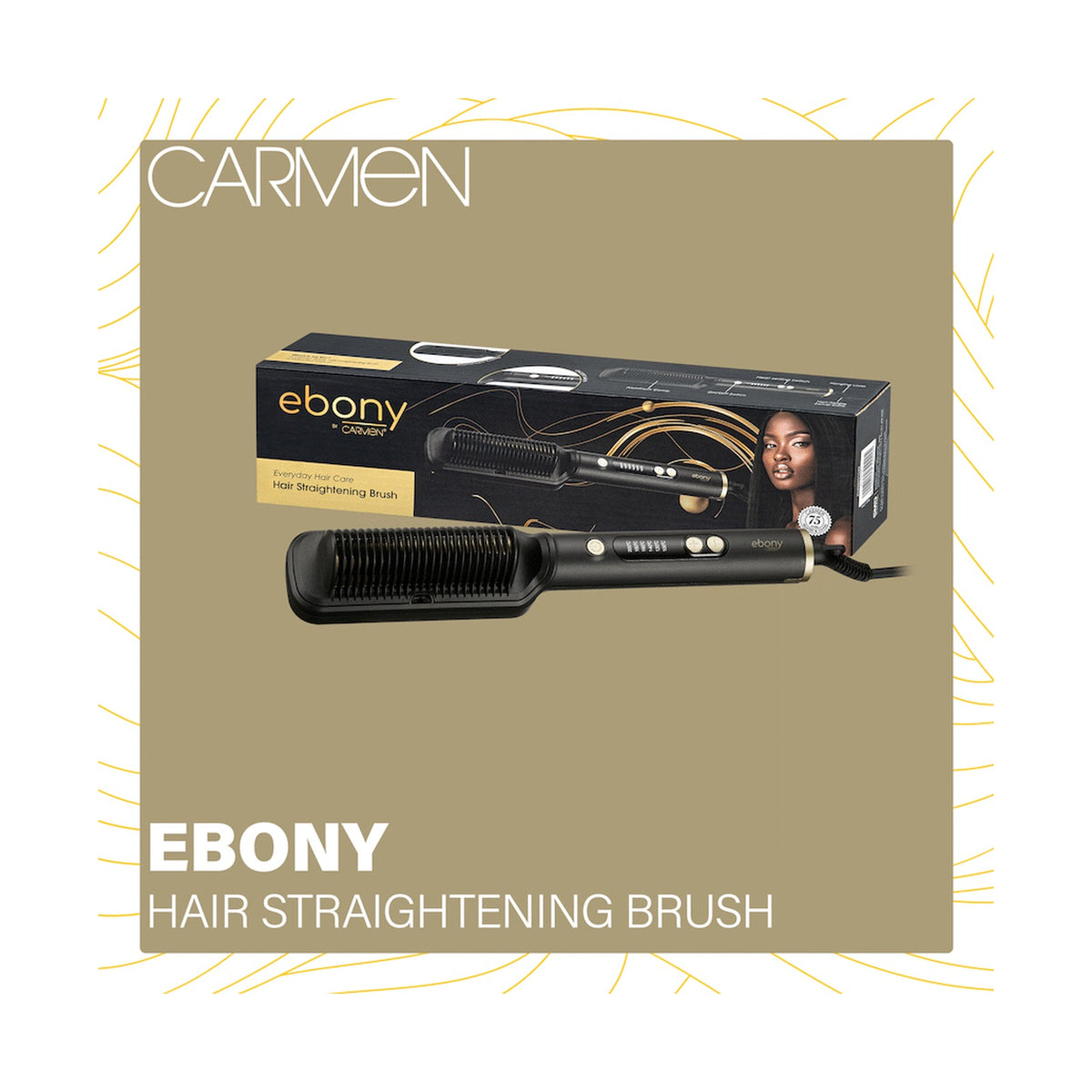 Carmen Ebony Hair Straightening Brush