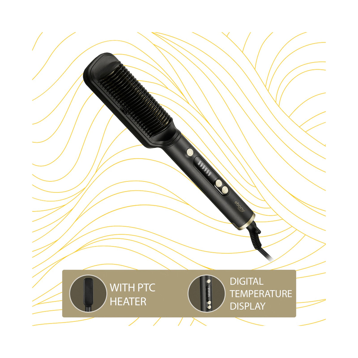 Carmen Ebony Hair Straightening Brush
