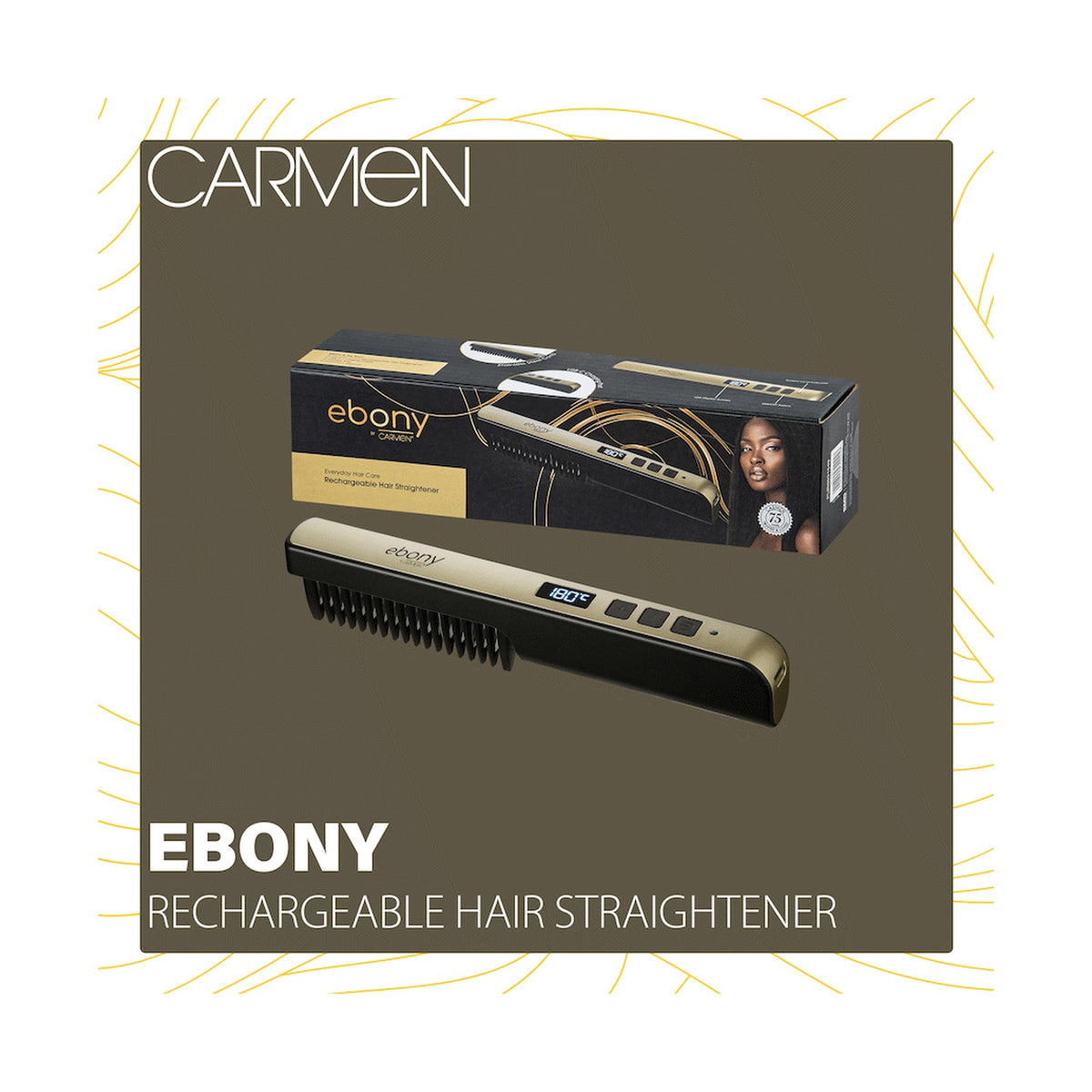 Carmen Ebony Rechargeable Hair Straightener