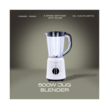 ELEKTRA - 500W 1.5L JUG BLENDER (PLASTIC JUG)