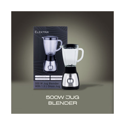 Elektra - 500w 1.5l Jug Blender (Glass Jug)