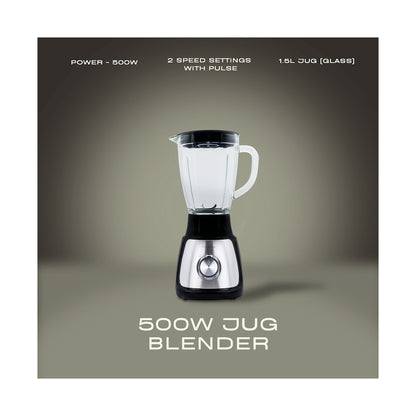Elektra - 500w 1.5l Jug Blender (Glass Jug)