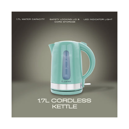 Elektra 2200w 1.7l Plastic Kettle - Green