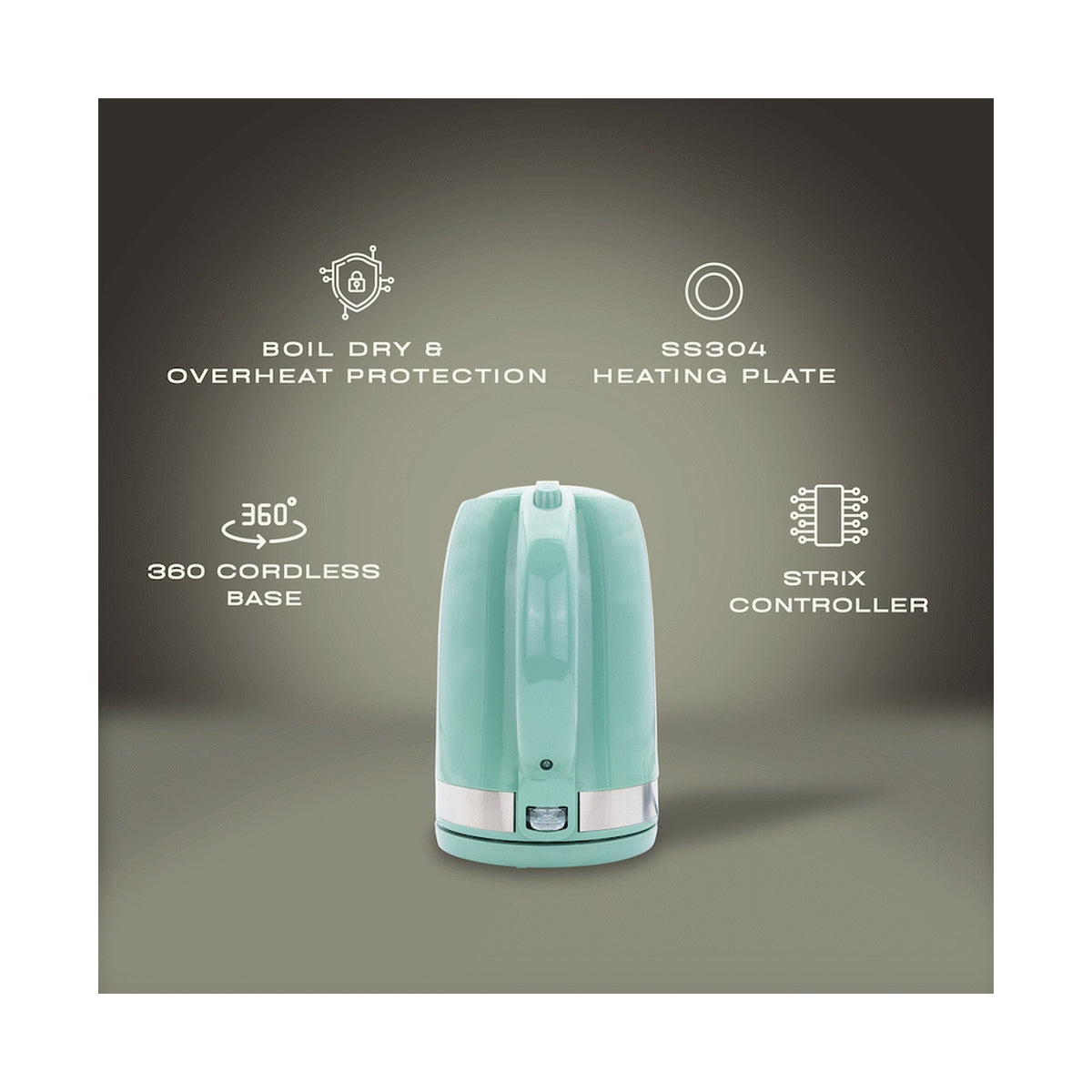 Elektra 2200w 1.7l Plastic Kettle - Green
