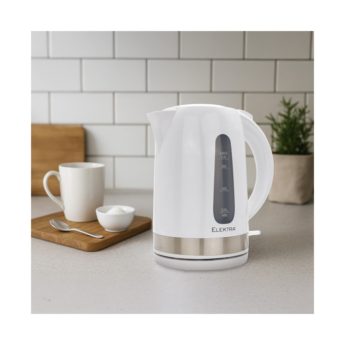 Elektra 1.7l Plastic Kettle - White