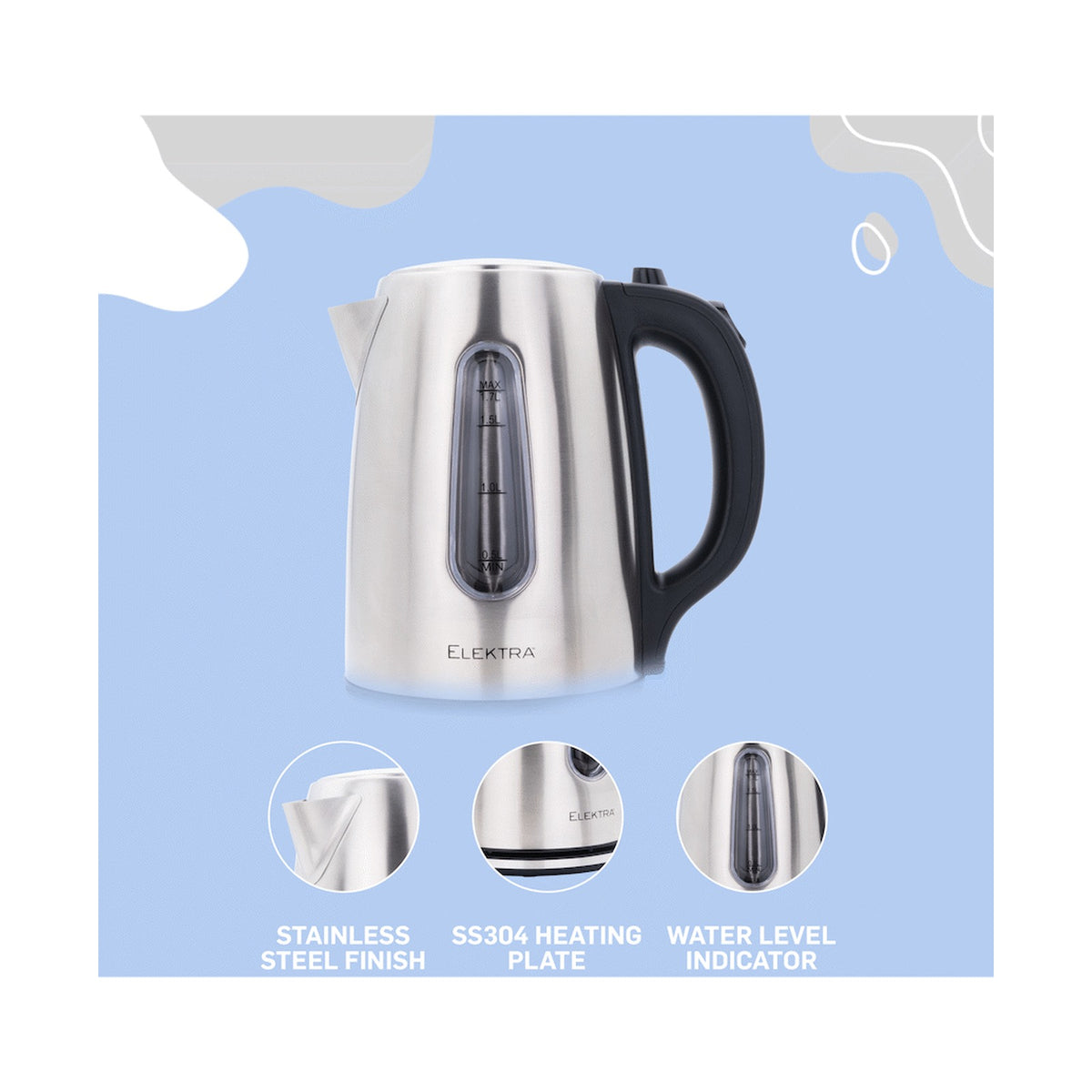 Elektra 1.7l Stainless Steel Kettle