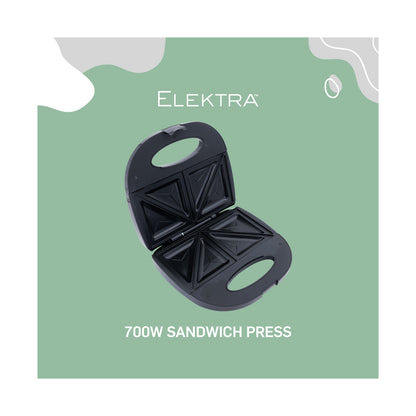 Elektra 700w Sandwich Press - Black