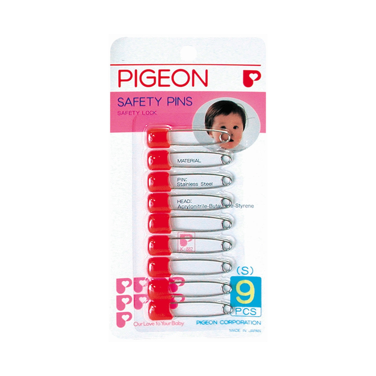 Pigeon Safety Pin (S) 9 Pcs/Card