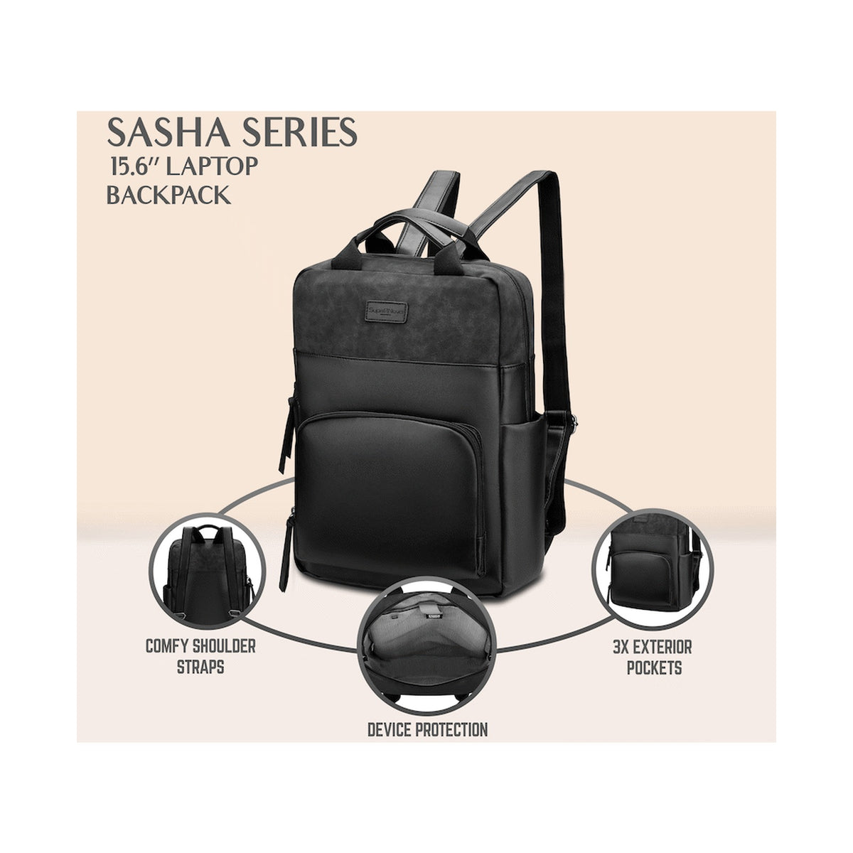 SupaNova Sasha 15.6" Laptop Bag - Black