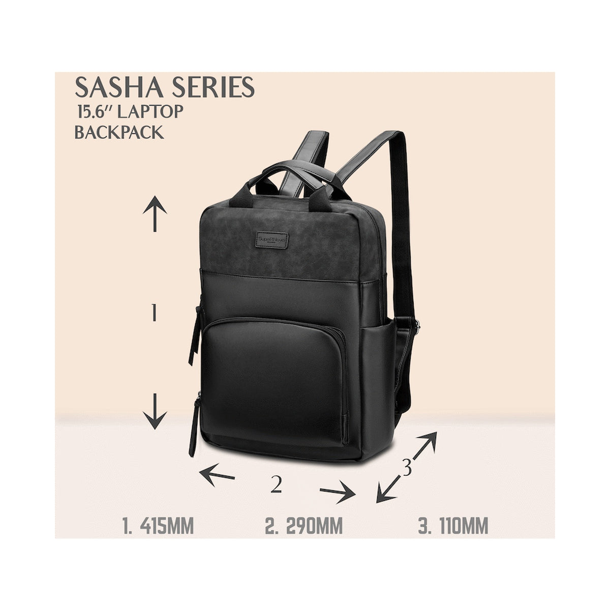SupaNova Sasha 15.6" Laptop Bag - Black