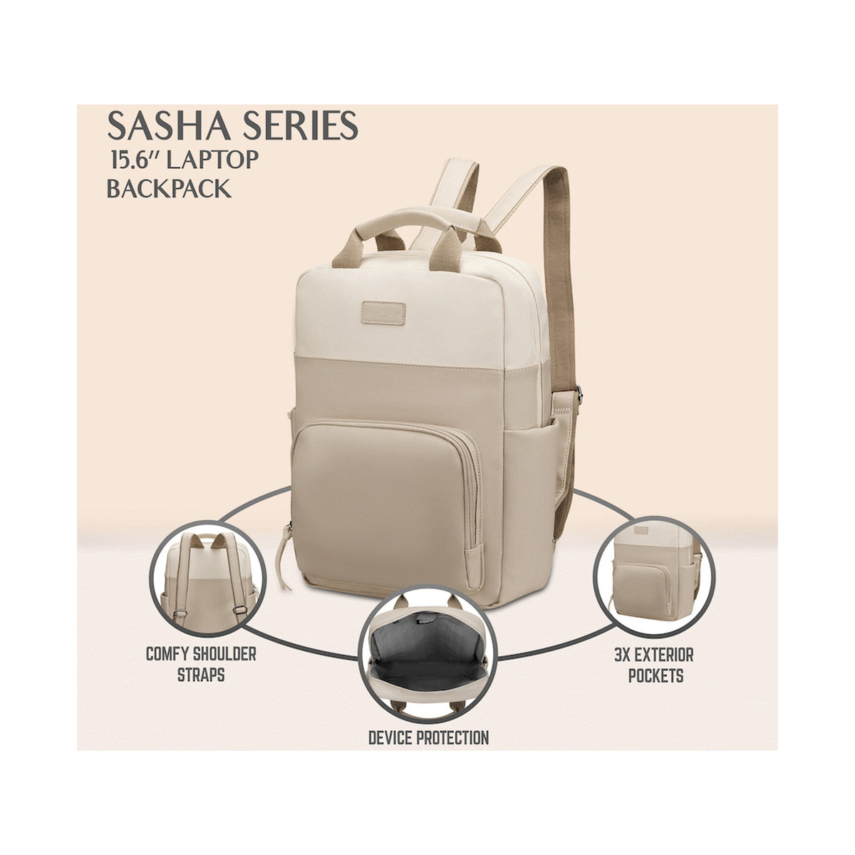 SupaNova Sasha 15.6" Laptop Bag - Tan