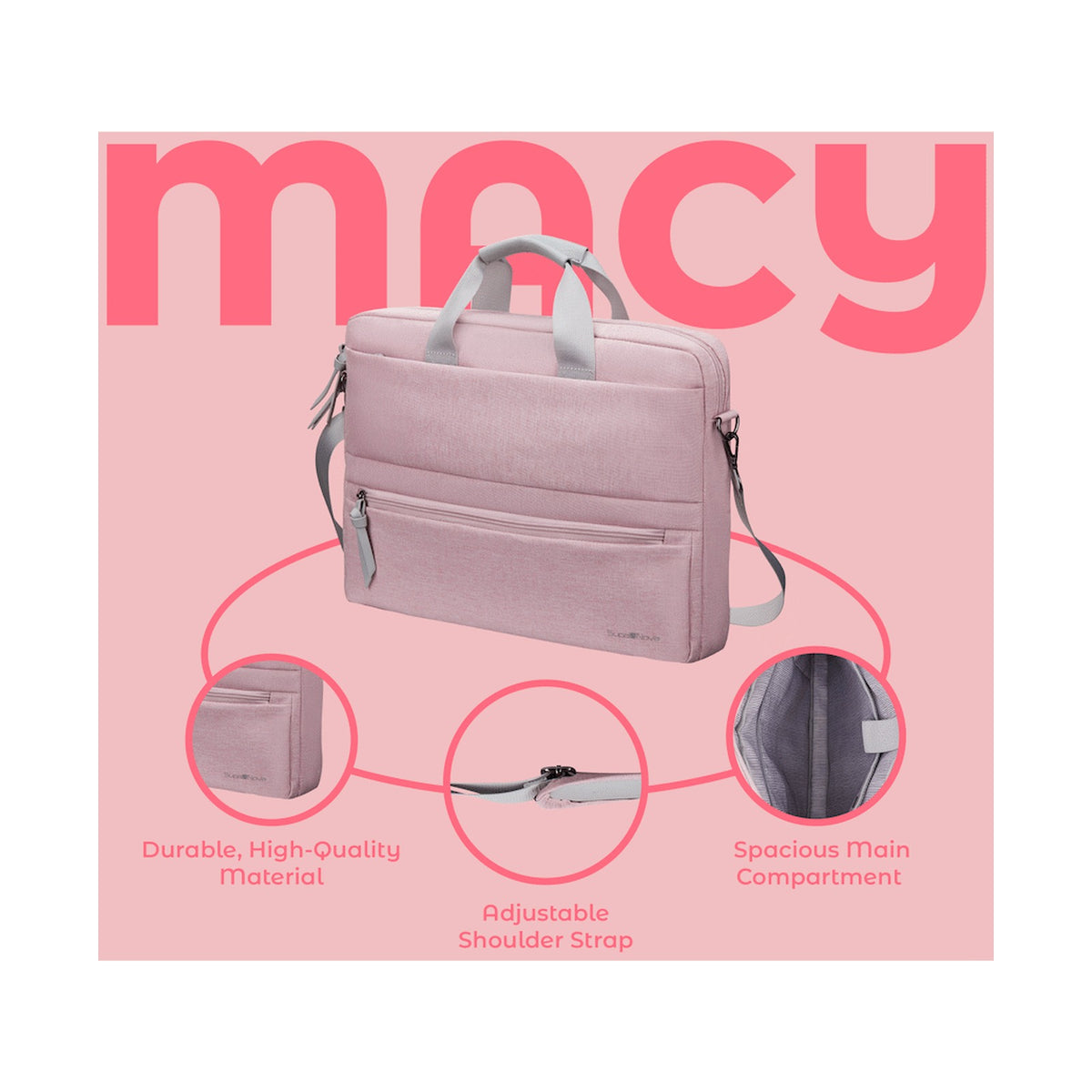 SupaNova Macy 15.6" Laptop Shoulder Bag Pink