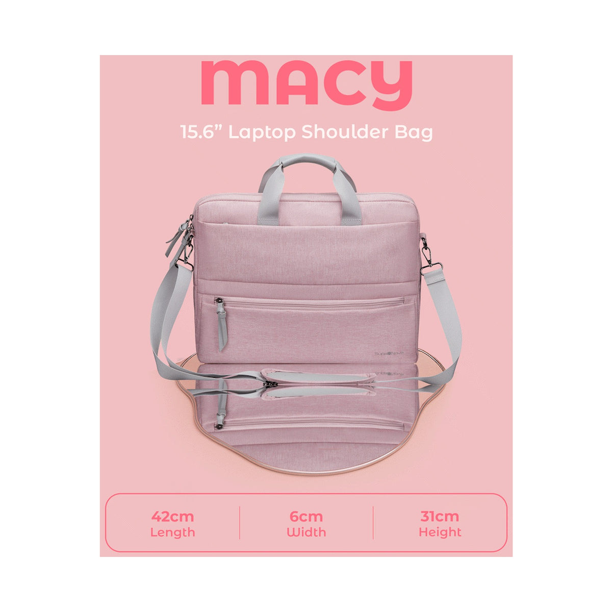 SupaNova Macy 15.6" Laptop Shoulder Bag Pink
