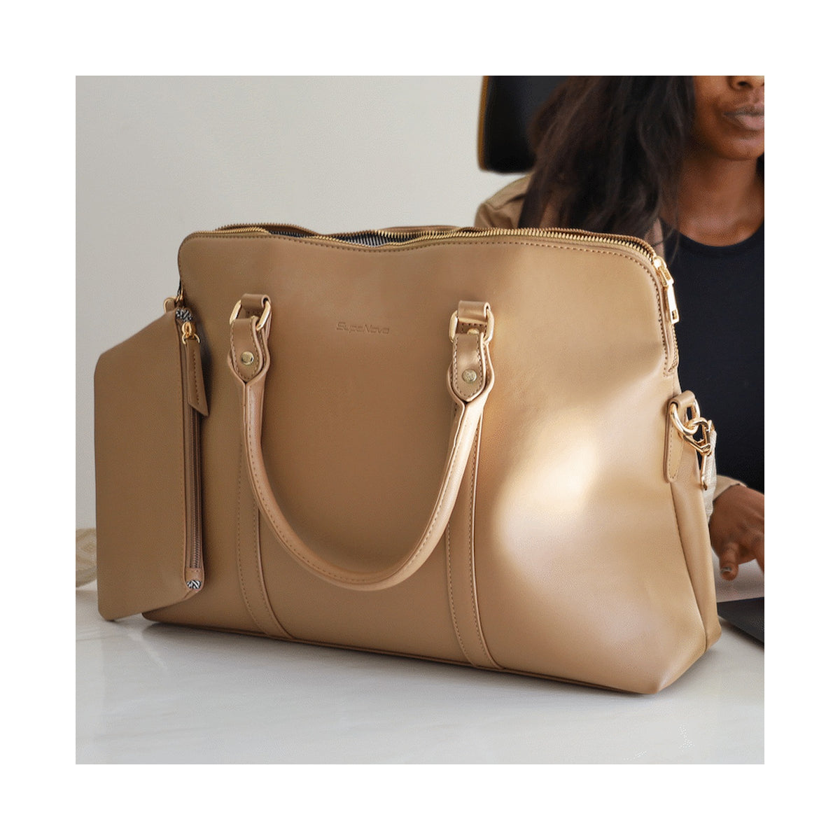 Supanova Azura Ladies 15.6" Laptop Tote Bag Taupe
