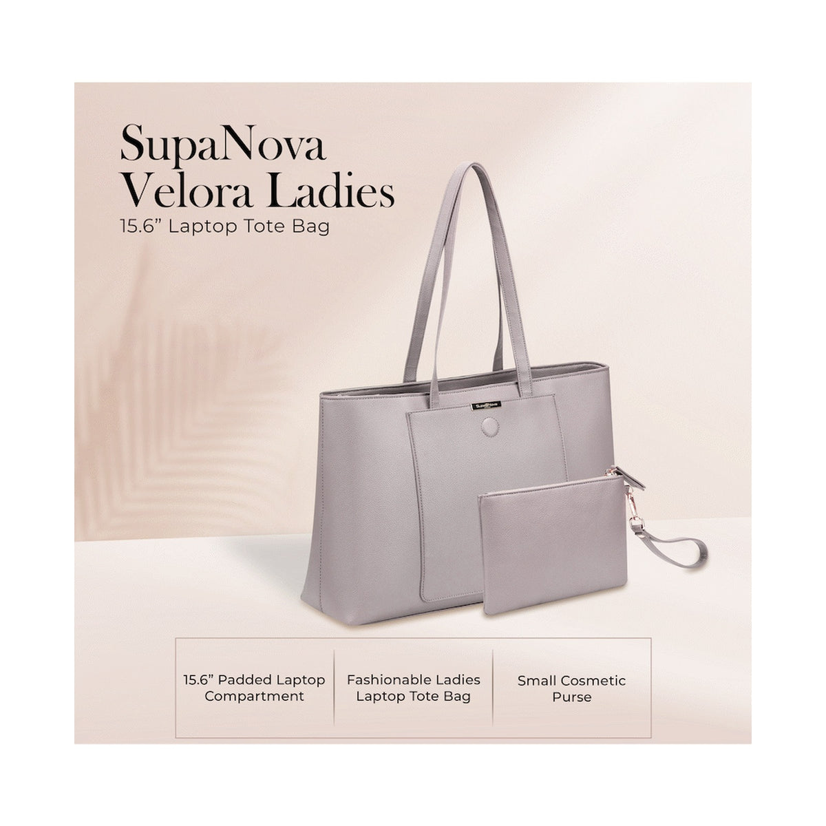 Supanova Velora Ladies 15.6" Laptop Tote Bag Blush Purple