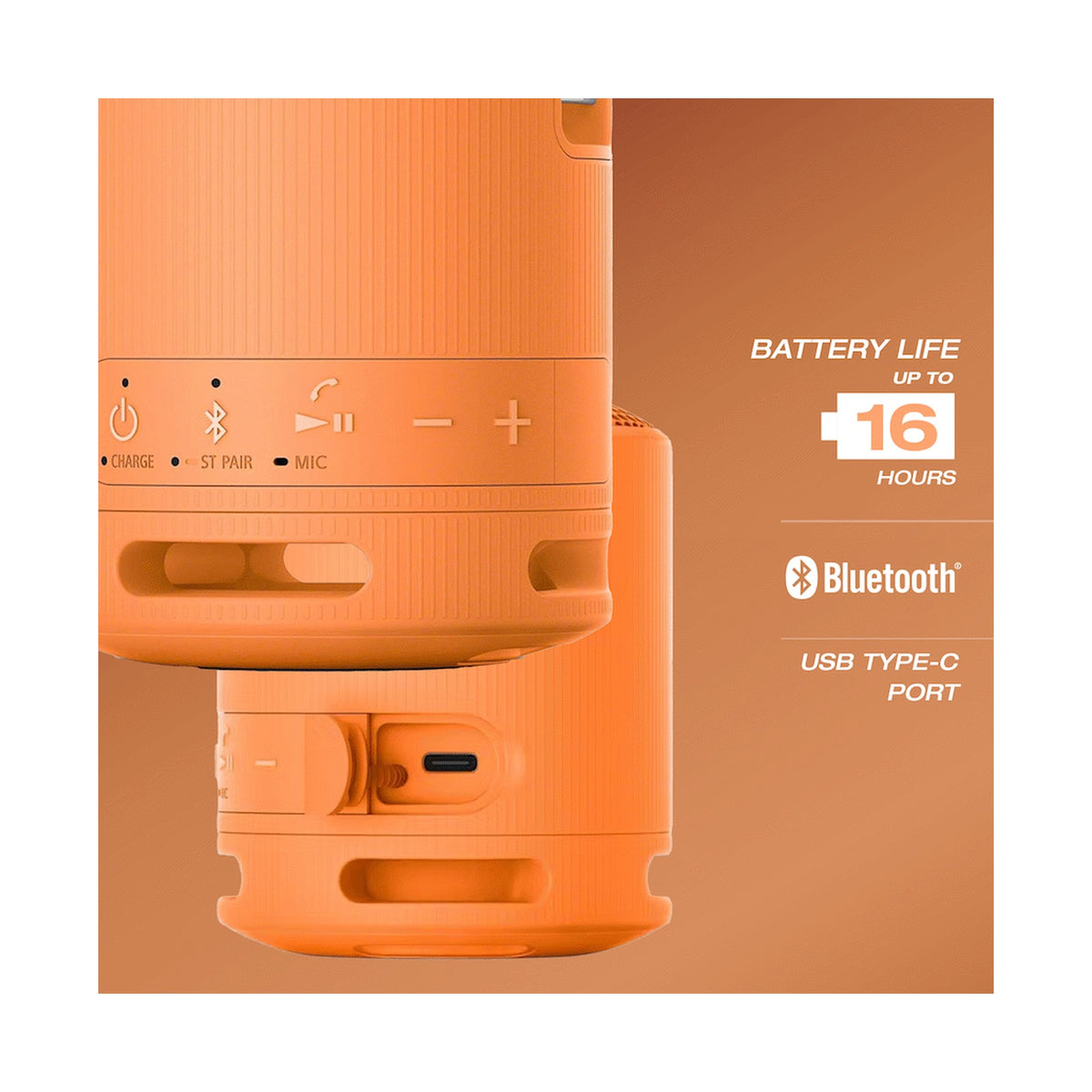 Sony XB100 Portable Bluetooth Speak - Orange