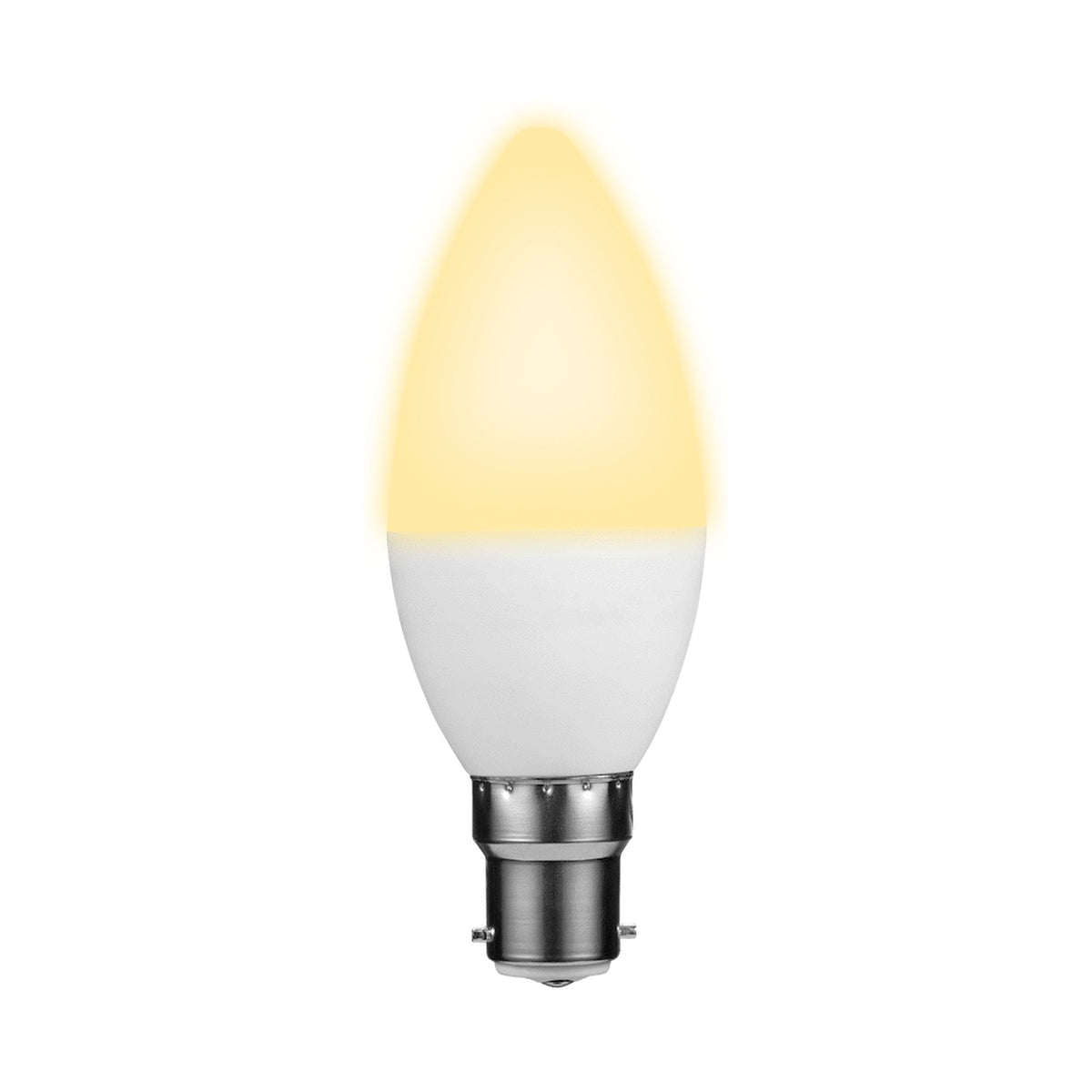 SWITCHED 5W Candle LED Light Bulb B22 - Warm White