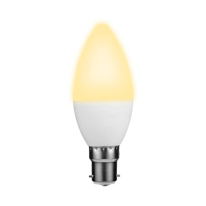 SWITCHED 5W Candle LED Light Bulb B22 - Warm White