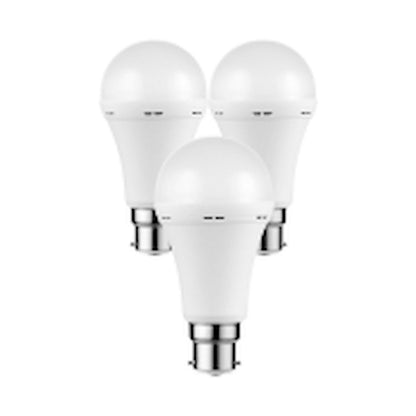 Switched 5w A60 Rechargeable B22 LED Light Bulb CW - 3 Pack