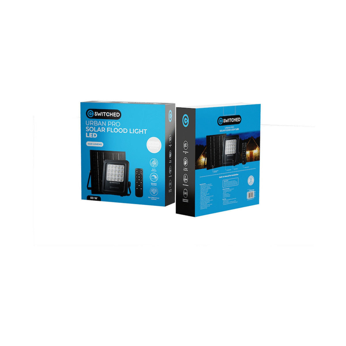 Switched Urban Pro Series - 50w Solar Floodlight with Remote