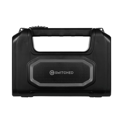 Switched Portable Power Station with Solar Panel - Black
