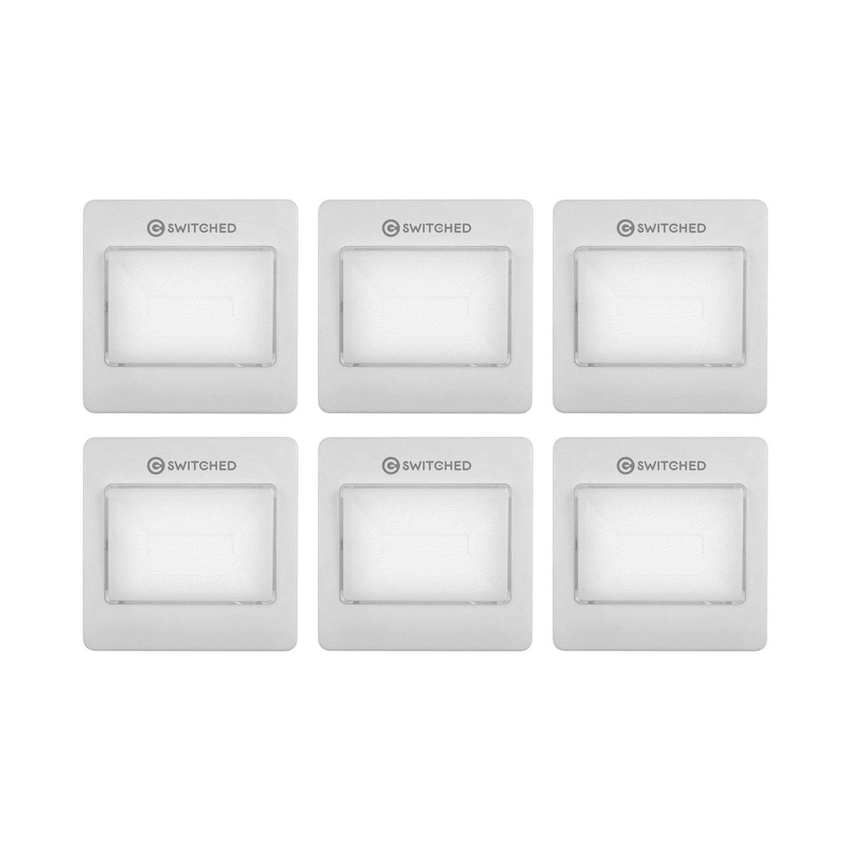 6x Switched 120 Lumen LED Light Switch - White