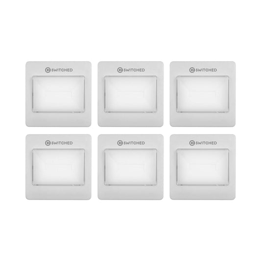 6x Switched 120 Lumen LED Light Switch - White