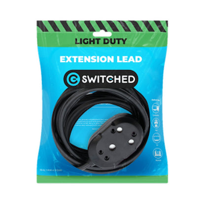 SWITCHED LIGHT DUTY Back To Back(BTB) EXTENSION LEADS 3M - BK