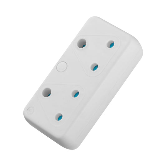 SWITCHED  2 Way Adaptor - White