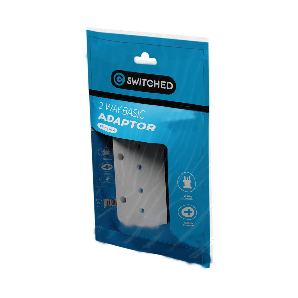 SWITCHED  2 Way Adaptor - White