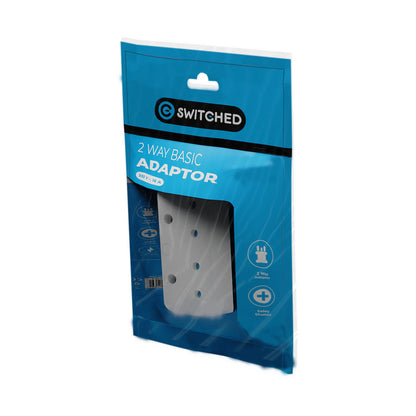 SWITCHED  2 Way Adaptor - White