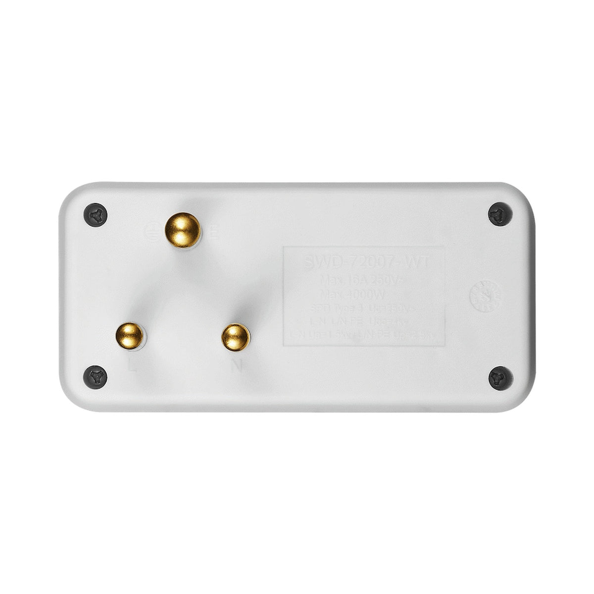 SWITCHED  2 Way Adaptor - White