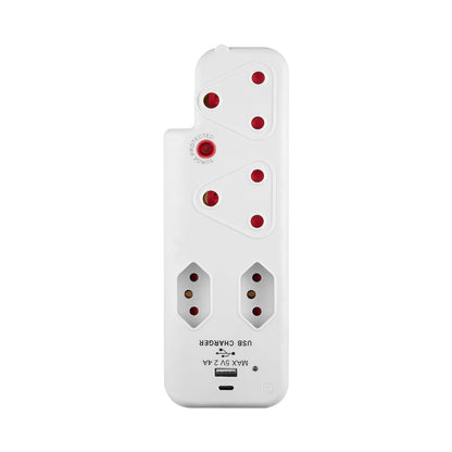 Switched 4-Way Medium Surge Adaptor with Type-C + USB